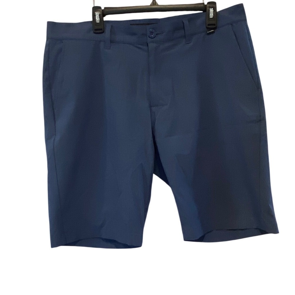 Travis Mathew Mens Golf Shorts Navy Blue Micro Stripe Stretch Size 36 EUC